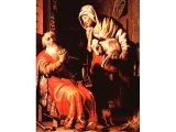 `Tobit and Anna with the Kid` by Rembrandt. Tobit`s wife undertook spinning and weaving to support them. When given a goat as a gift, thinking that she had stolen it, Tobit orders her to return.